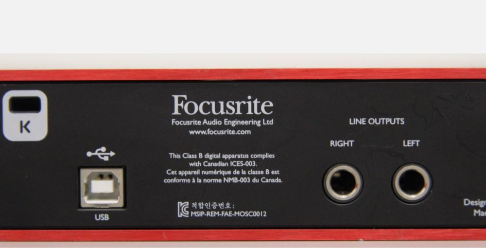 Placa Scarlett Focusrite 2i2 2nd gen