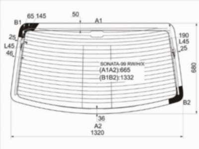 Стекло заднее с обогревом  Hyundai Sonata