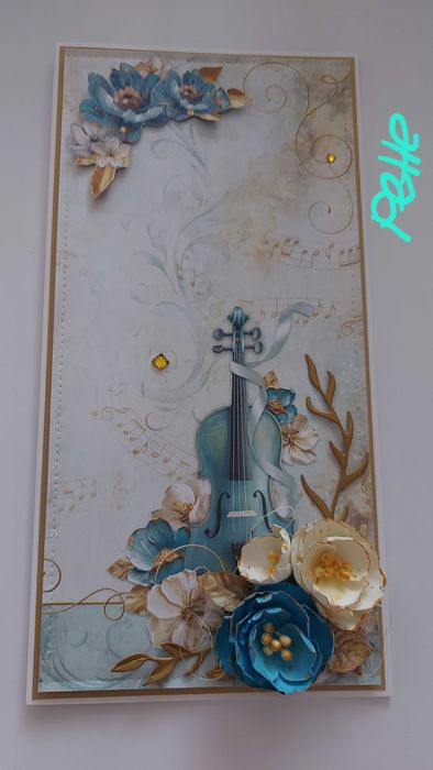 Ръчни картички с обемни ръчно изработени цветя, за сватба, бал, юбилей