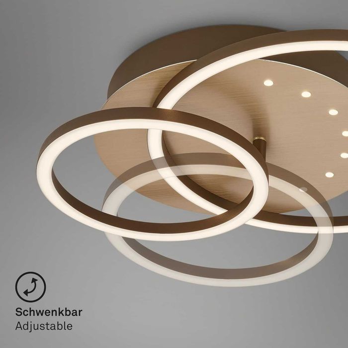 BRILONER Plafonieră LED24W cu spoturi decorative L alb/cald maro-auriu