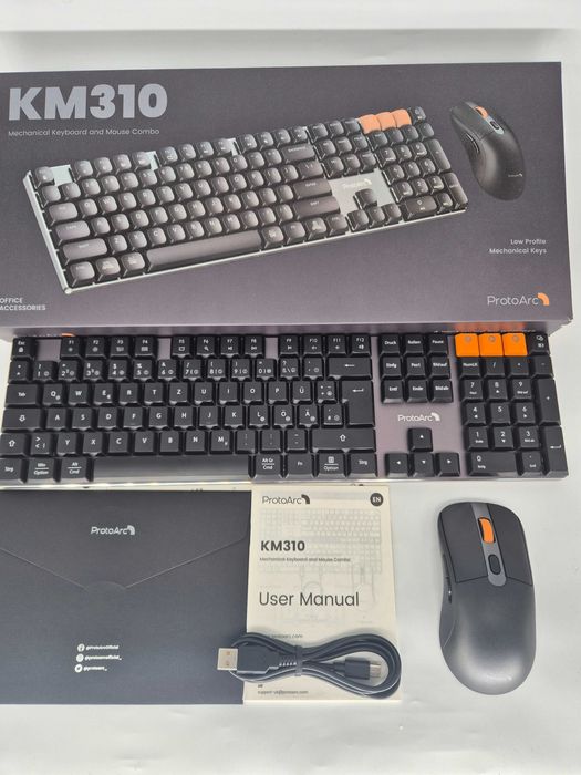Kit Tastatura Mecanica Wireless + Mouse ProtoArc KM310 - Ca Nou