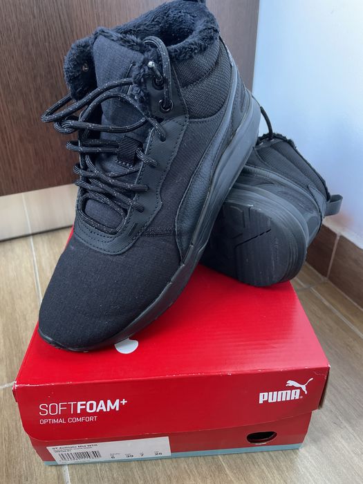 Puma, Ghete cu garnituri de piele ecologica Activate, stare ft. buna!