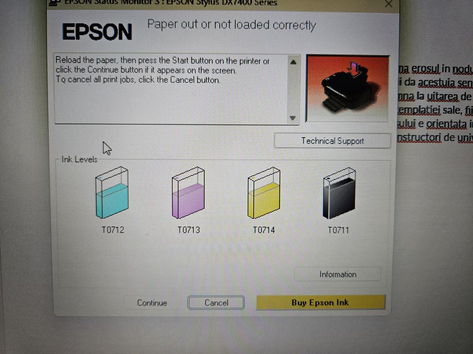 Vând imprimanta Epson Stylus DX7400