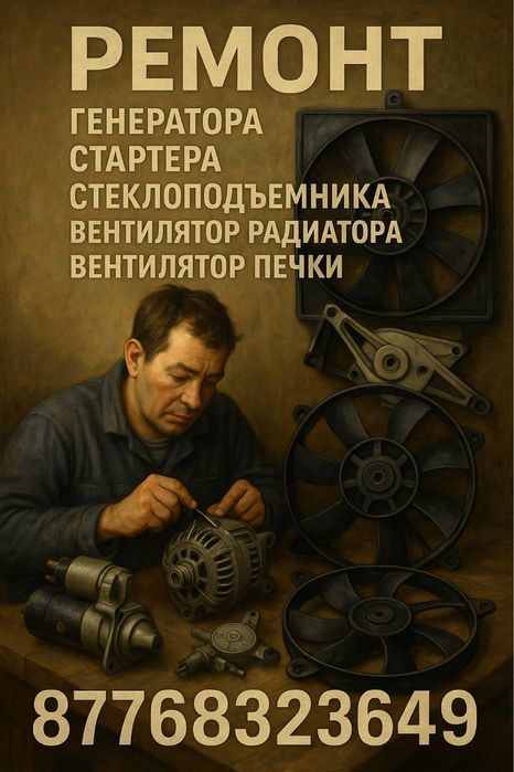 Ремонт: генератор, стартер, стеклоподьемник.