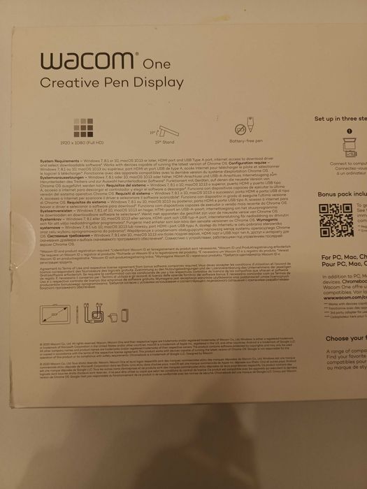 Wacom one 13" Creative Pen display 2022 таблет за рисуване