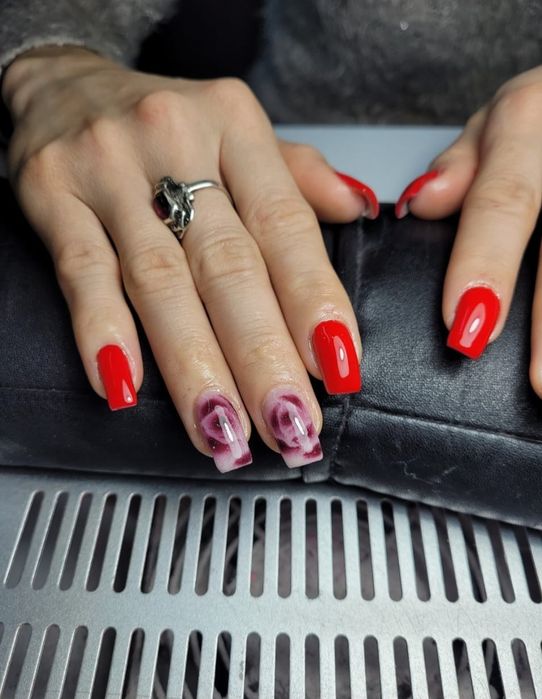 Aplic unghii gel, semipermanenta, french