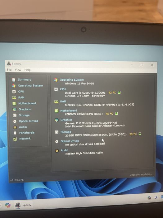 Laptop Lenovo ThinkPad T460 i5 6200U / SSD 256 GB/ 8 GB RAM