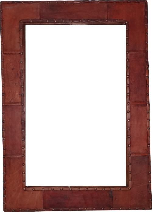 Огледало с обков - тиково дърво и естествена кожа . ТОП ЦЕНА!!