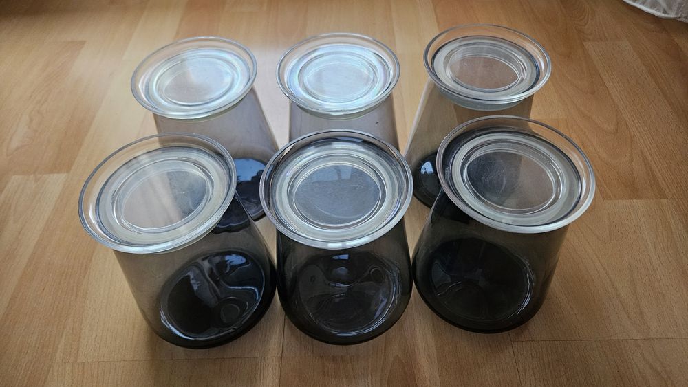Set 6 borcane sticlă fumurie IKEA Proper (1.2L) - Ca noi