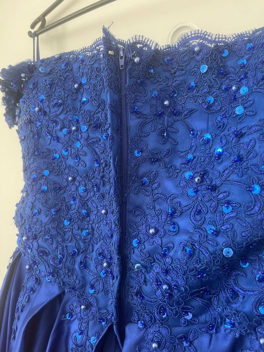 Официална дълга рокля HEBEOS – кралско синя – обличана веднъж