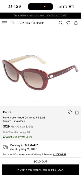 Слънчеви очила Fendi Selleria Red