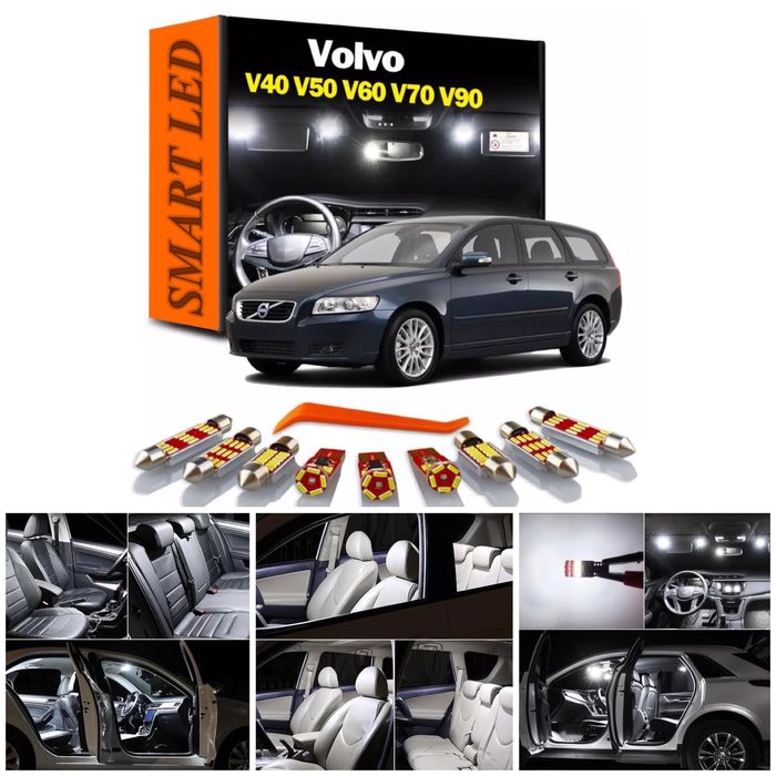 LED крушки СЕТ VOLVO V50 V60 V70 V90 волво хц xenon плафони