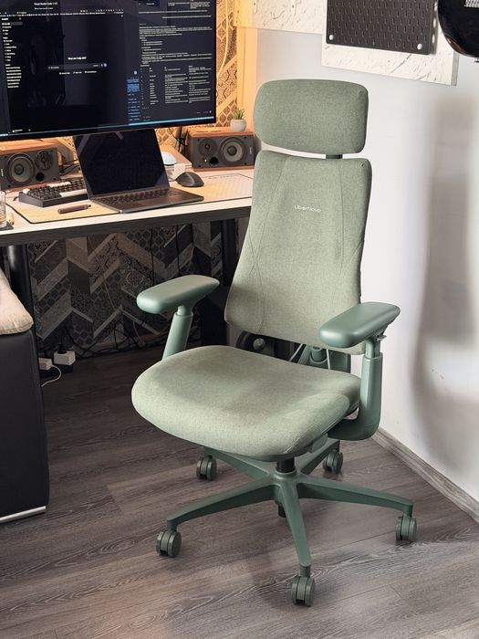 Scaun ergonomic LiberNovo Omni Dynamic, Moss Green, 48 cm, aproape nou