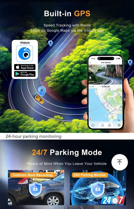 Cameră video Auto 4k 3 canale 5Ghz