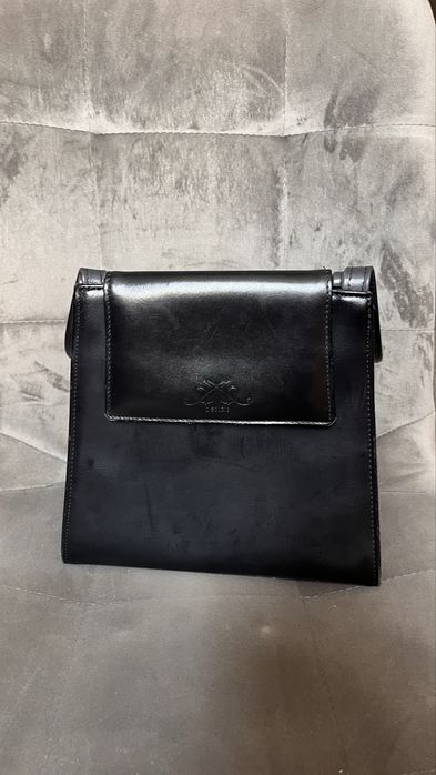 Черна vintage дамска чанта от естествена кожа