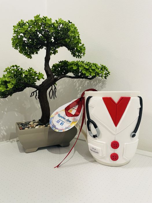 Чаши декорирани с полимерна глина