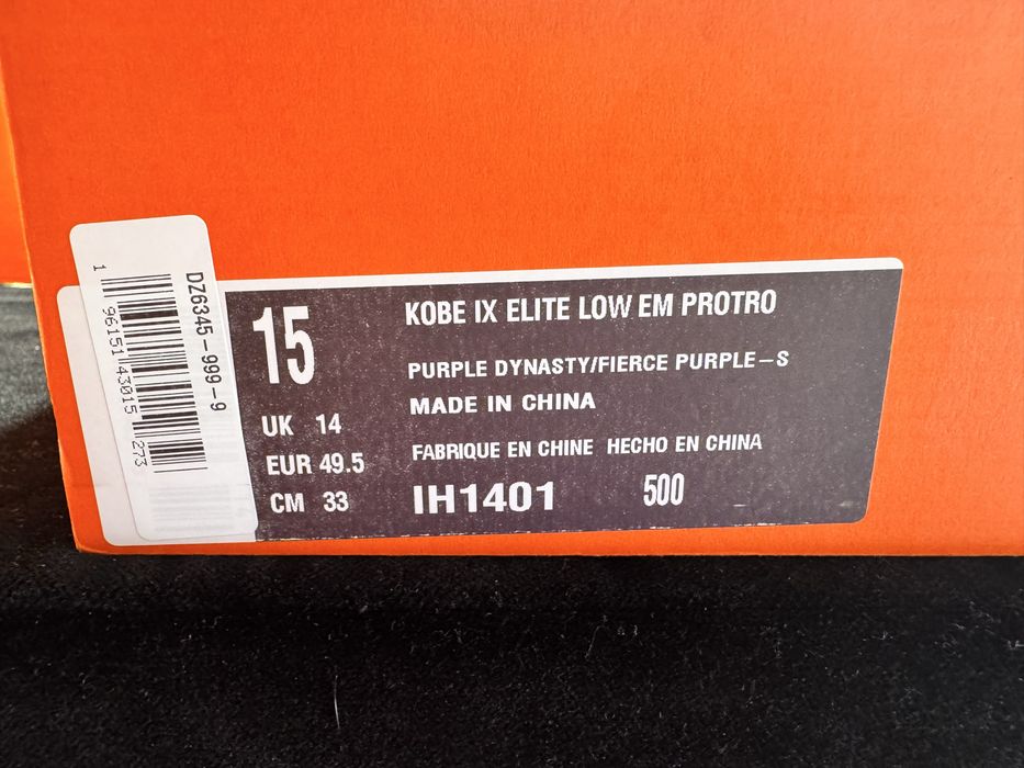 № 49.5 оригинални Nike Kobe 9 EM Low Protro TB Shoemag