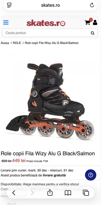 Role copii Fila Wizy reglabile 35-36-37-38