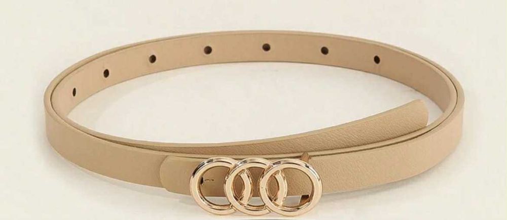 Дамски колан в цвят крем