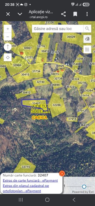 Livadă meri/nuci , extravilan, Cacica -72 ari, variante auto