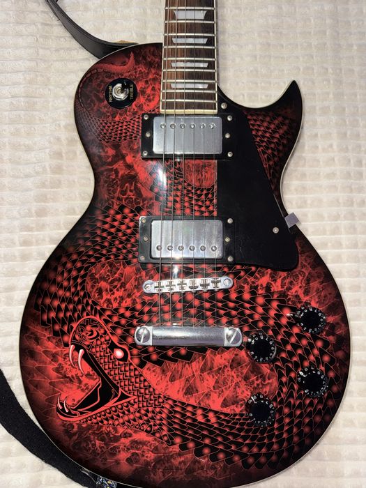 Електрическа китара Jackville Les Paul Style – Custom Snake Design + колан и калъф