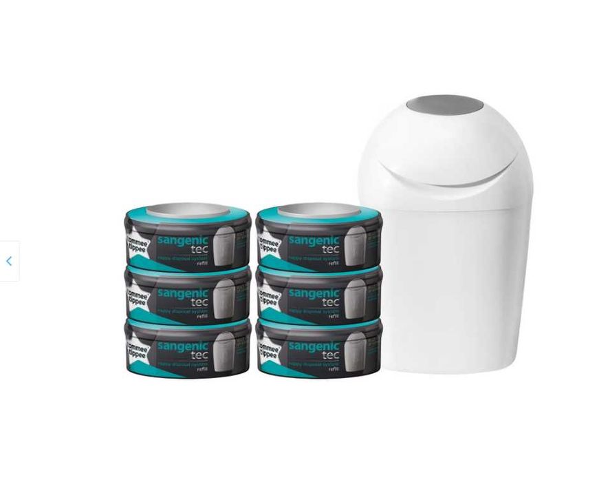Cos scutece folosite Sangenic Tec + 4 Rezerve Sangenic Tec, Tommee Tippee, Resigilat