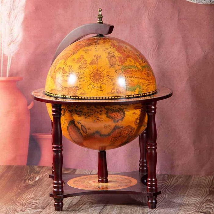 Нов-Компактен Глобус Мини Бар-Поставка за Бутилка /Вино/Подарък-Юбилей