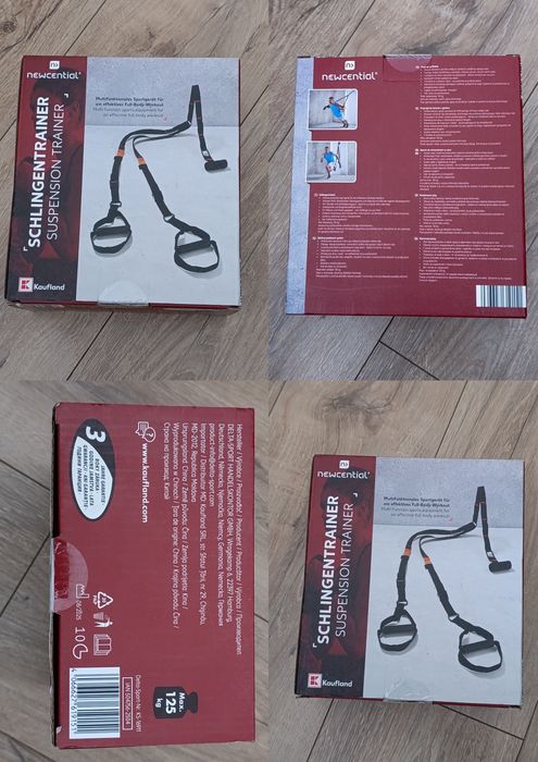 TRX / Benzi antrenament suspension trainer Newcential, negru/roșu.