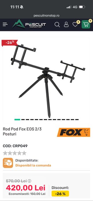 Vand rodpod Fox Eos 2-3 posturi