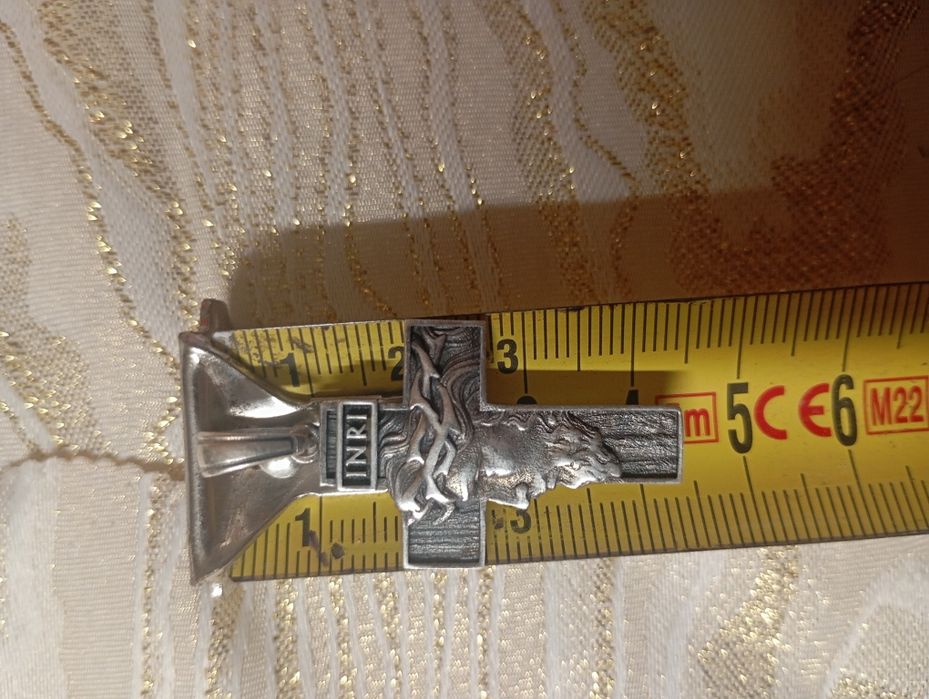 Cruce+lanț, masive, argint 925