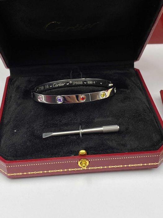Cartier LOVE Bracelet 16 White Gold 750 with 10 Diamonds