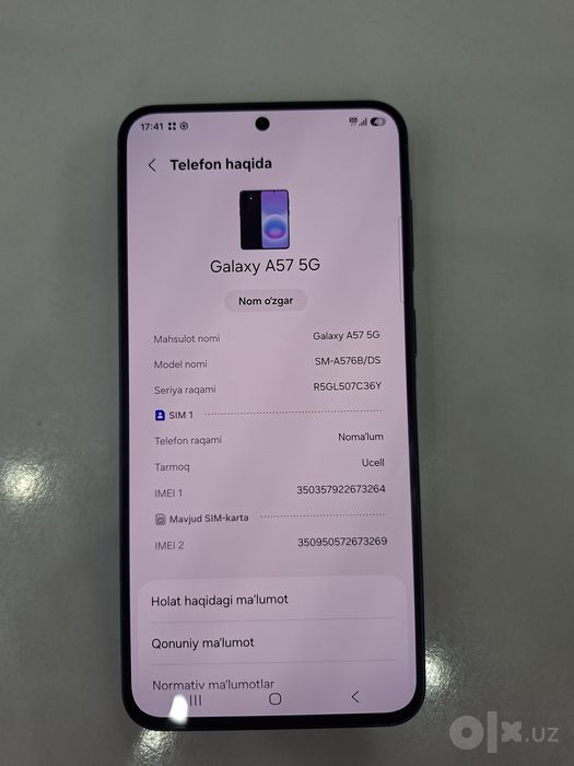 Samsung A57 8/256 Xolati Yangi