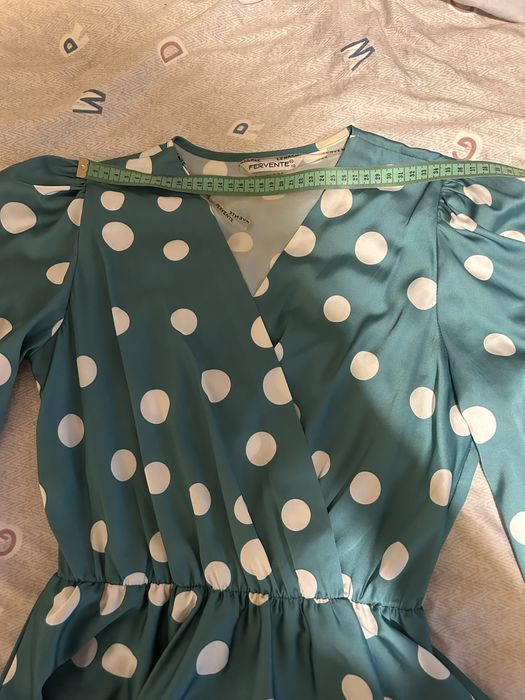 Rochie verde cu buline