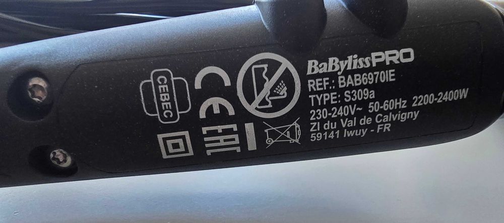 Сешоар BaByliss Pro HQ 6970IE, йонизация, 2400W, черен, нов