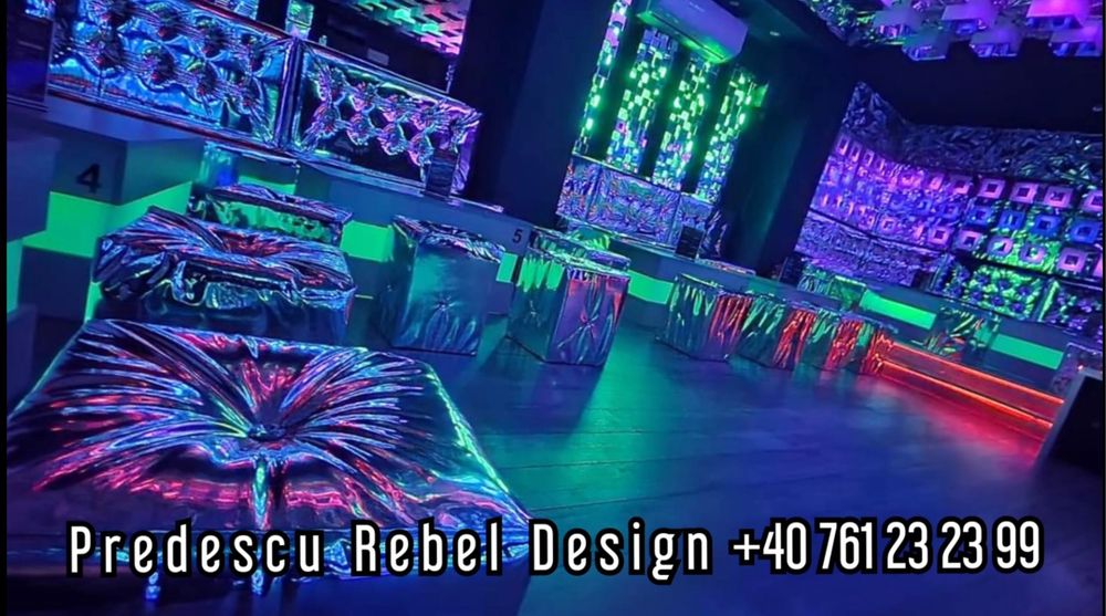 Canapele club lumini pixel led drapaj sala evenimente