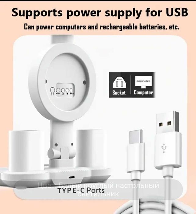 Светодиодная, умная настольная лампа с подставкой для ручек 6 в 1-ом!