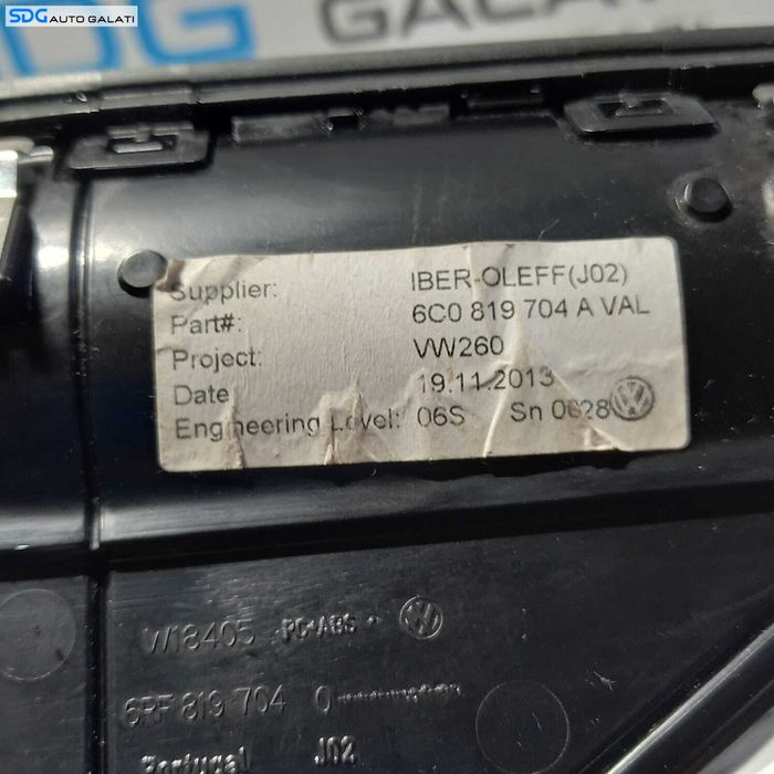 Grila Gura Aerisire Ventilatie Bord Dreapta Volkswagen Polo 6R 6C 2009 - 2018 Cod 6RF819704 6C0819704A [2255]