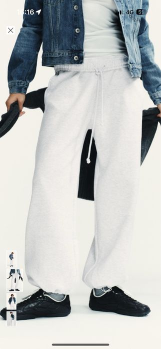 Zara спортно долнище светлосиво М