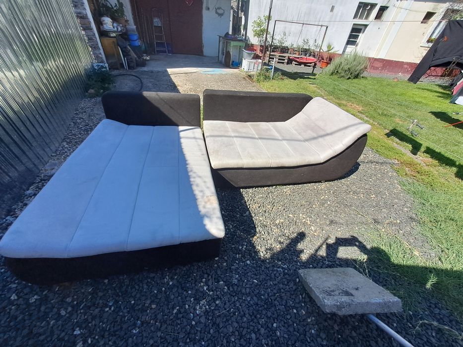 Vand coltar extensibil culoare crem cu negru