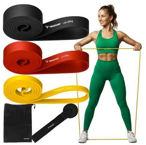 Комплект 3бр професионални фитнес ластици за тренировка
