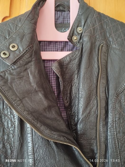 Тъмнокафяво кожено яке 34 размер