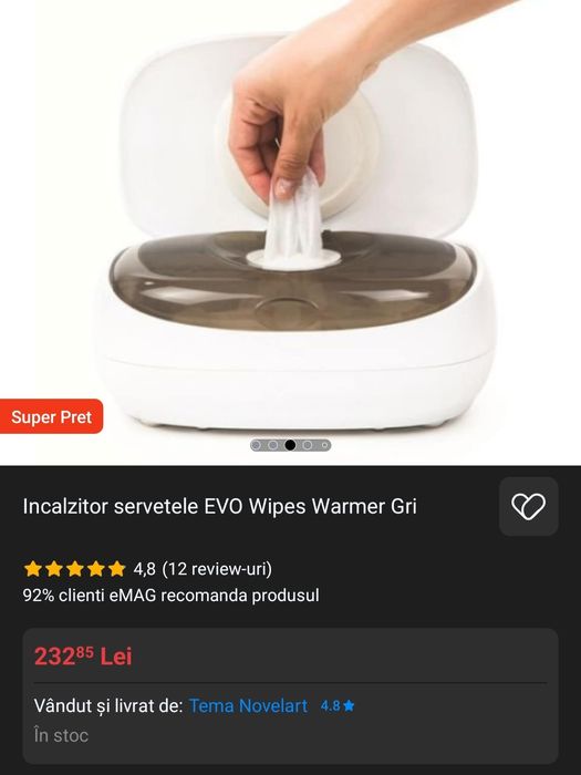 Incalzitor servetele EVO Wipes Warmer Gri