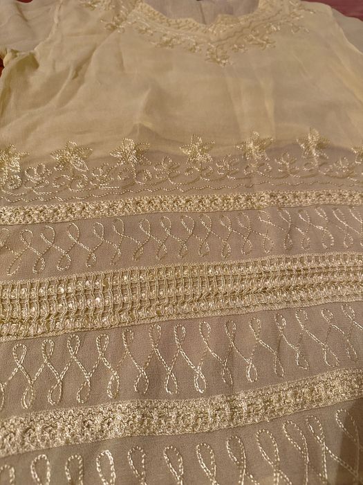 Tricou subțire damă XL - galben/ transparent, cu model modern