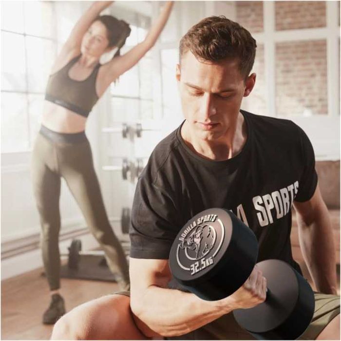 Set Gantere rotunde fixe 65 kg : 2 x 32,5 KG