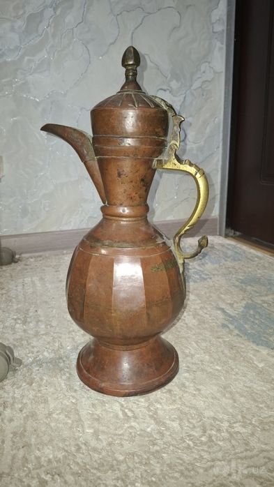 Старинный медный кувшин (Кумган / Афтоба), 1915 год (Антиквариат)