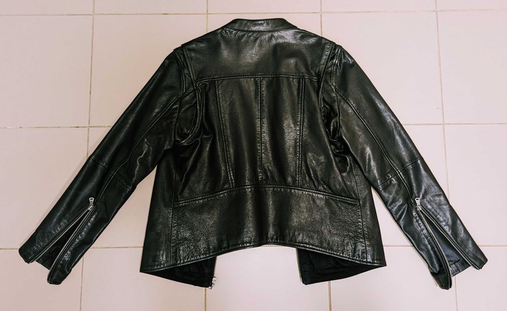 Geaca piele neagra, dama, Calvin Klein original noua
