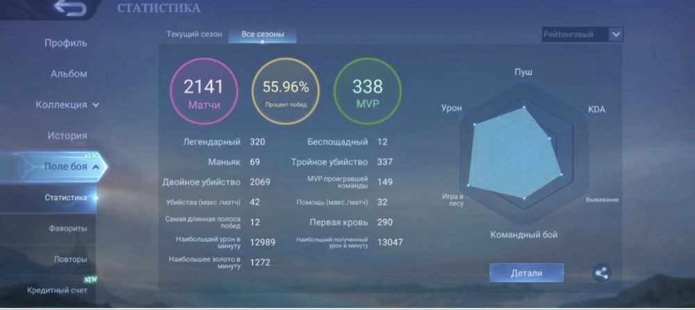 Продам акк Mobile legends