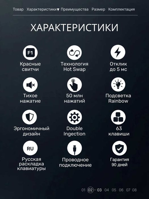 Клавиатура механическая Cyberlynx AG63 с Rainbow подсветкой 60%