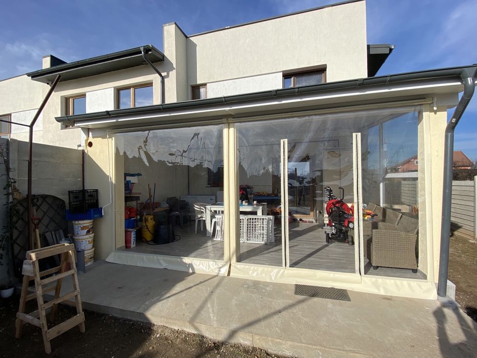 Inchideri terase/foisoare cu folie PVC transparenta Taiwan 0.8mm