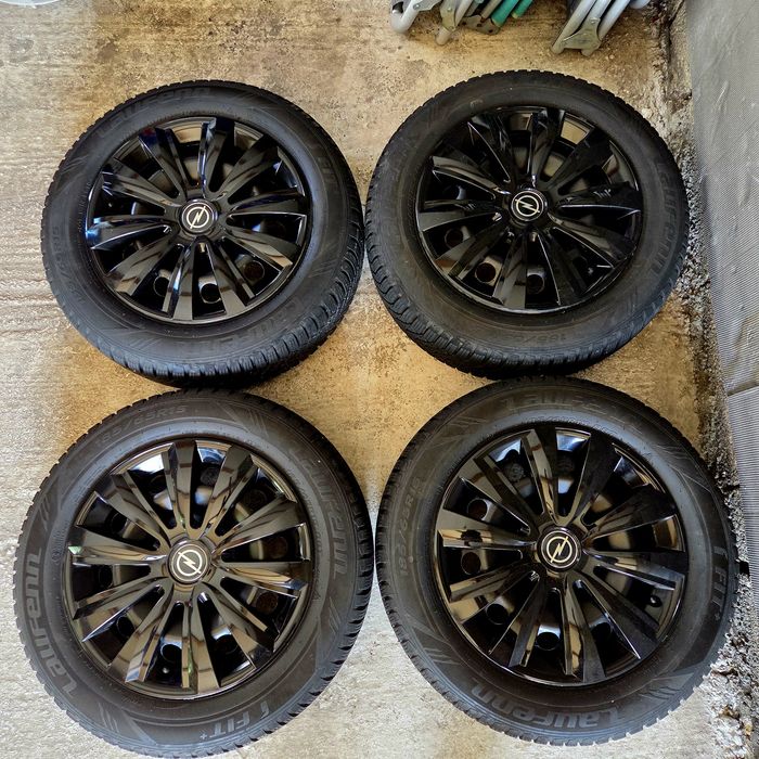 Set Jante tabla + cauciucuri M+S iarna 185/65R15 Opel Corsa/Fiat/Chevrolet. 4x100